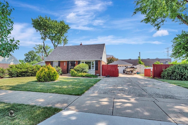 7117 W 82nd Pl, Burbank, IL 60459 - view of front of property featuring brick siding, a gate, concrete driveway, roof with shingles, and a garage