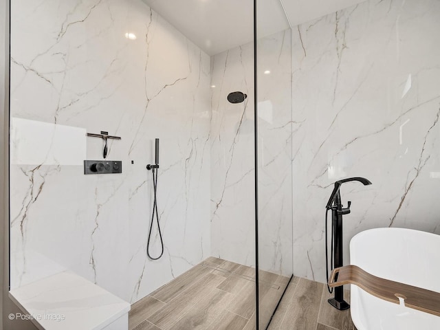 849 Cramer Ct, Willowbrook, IL 60527 - full bath with a marble finish shower and a freestanding tub