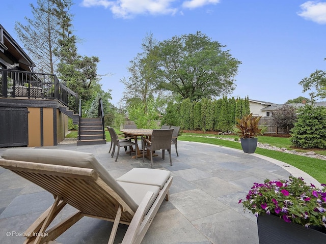 849 Cramer Ct, Willowbrook, IL 60527 - view of patio featuring stairway and outdoor dining area