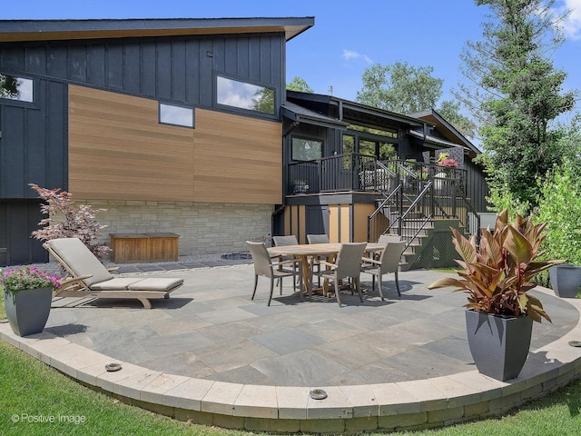 849 Cramer Ct, Willowbrook, IL 60527 - view of patio featuring stairs and outdoor dining area