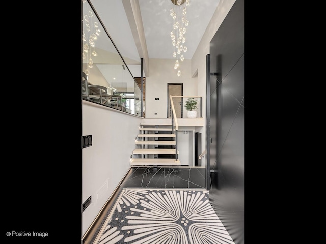 849 Cramer Ct, Willowbrook, IL 60527 - staircase featuring baseboards