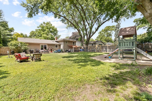 3S221 Sequoia Dr, Glen Ellyn, IL 60137 - fenced backyard with a playground