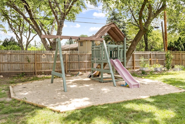 3S221 Sequoia Dr, Glen Ellyn, IL 60137 - view of jungle gym featuring a fenced backyard
