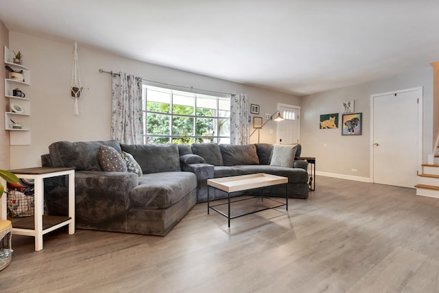 3S221 Sequoia Dr, Glen Ellyn, IL 60137 - living room featuring wood finished floors and stairway