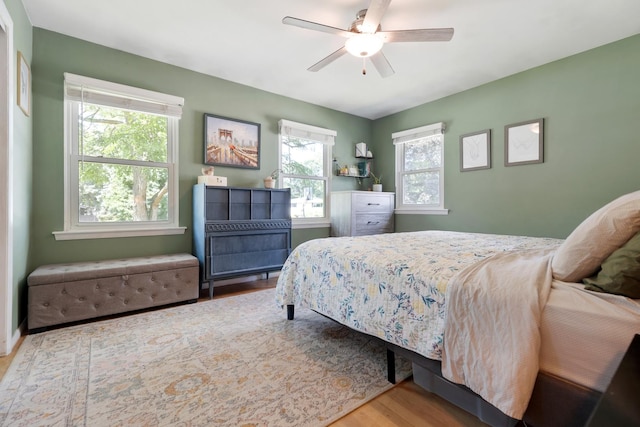 3S221 Sequoia Dr, Glen Ellyn, IL 60137 - bedroom with wood finished floors and a ceiling fan