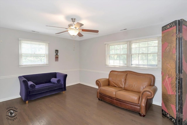 19126 Pierce Ave, Homewood, IL 60430 - living area with ceiling fan and wood finished floors