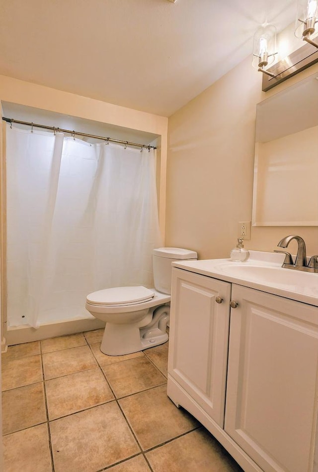 20798 White Oaks Rd, Morrison, IL 61270 - bathroom with vanity, tile patterned floors, and a shower with curtain