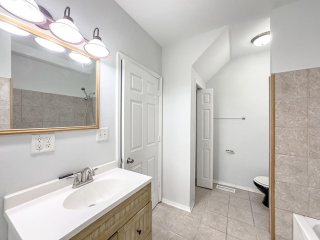 2458 N Clybourn Ave, Chicago, IL 60614 - bathroom featuring vanity, tile patterned floors, and bathtub / shower combination