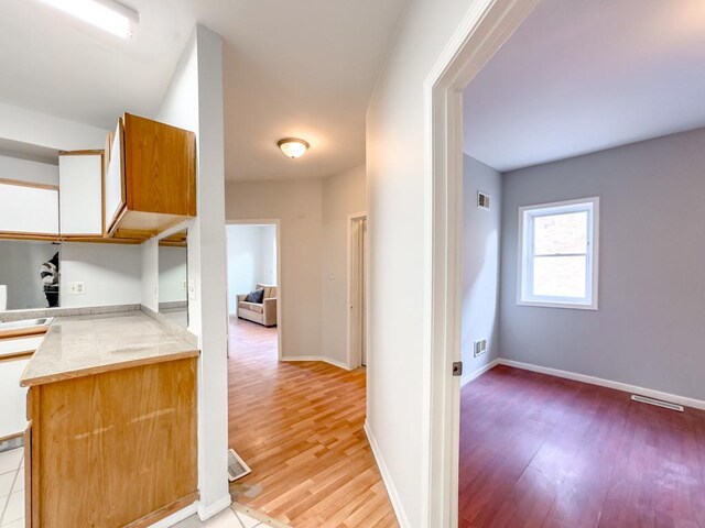 2458 N Clybourn Ave, Chicago, IL 60614 - kitchen with light wood finished floors, light countertops, and white cabinets