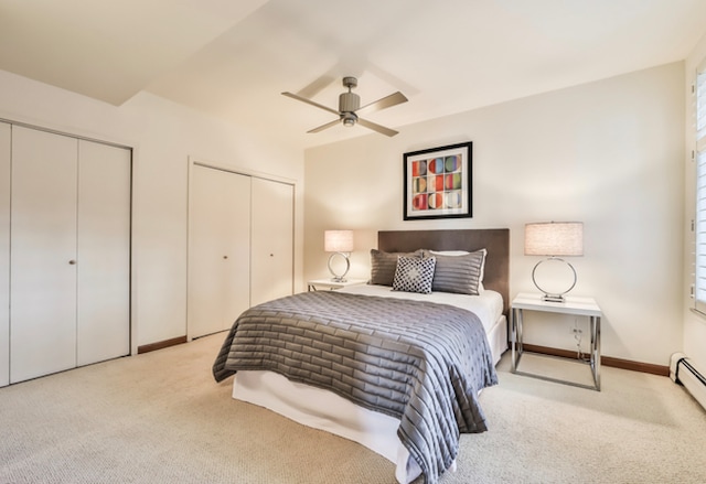 2100 N Lincoln Park W Unit 4Dn, Chicago, IL 60614 - carpeted bedroom featuring multiple closets and a ceiling fan