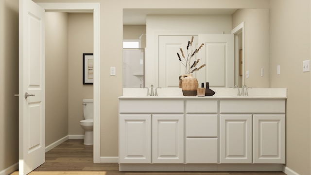 607 Wexford Dr, Elgin, IL 60124 - full bathroom with double vanity and wood finished floors
