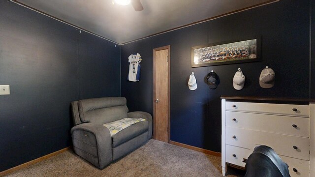 17 Park Dr, Villa Grove, IL 61956 - sitting room with carpet flooring and ceiling fan