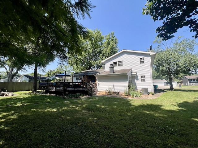 17 Park Dr, Villa Grove, IL 61956 - rear view of property with a wooden deck
