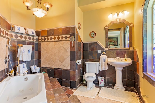 1130 Gavin Ct, Lake Forest, IL 60045 - full bath featuring tile walls, a tub with jets, and wainscoting