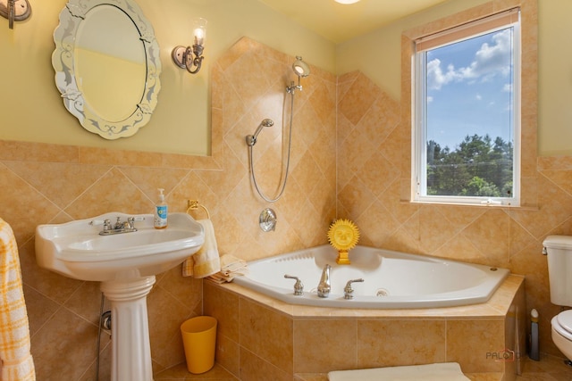 1130 Gavin Ct, Lake Forest, IL 60045 - full bath featuring tile walls and tiled shower / bath combo