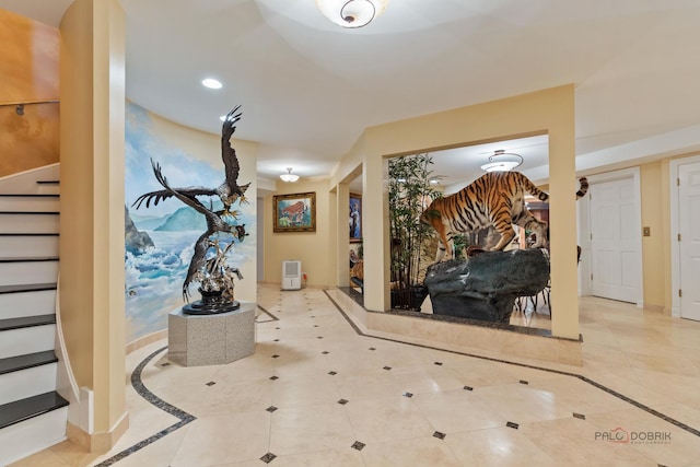 1130 Gavin Ct, Lake Forest, IL 60045 - tiled foyer entrance with stairway and recessed lighting