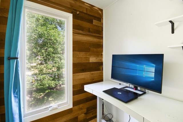 1521 S County Farm Rd Unit 2-2, Wheaton, IL 60189 - office area featuring wooden walls