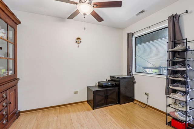 45 Orchard Ter Unit 7, Lombard, IL 60148 - office area with light wood finished floors and a ceiling fan