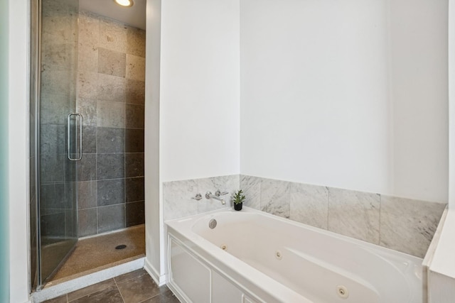 600 N Fairbanks Ct Unit 3304, Chicago, IL 60611 - full bathroom featuring a whirlpool tub, a shower stall, tile patterned floors, and recessed lighting