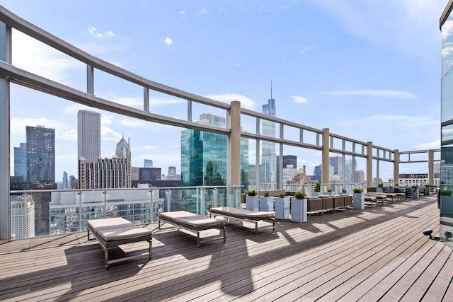 600 N Fairbanks Ct Unit 3304, Chicago, IL 60611 - wooden deck with a skyline view