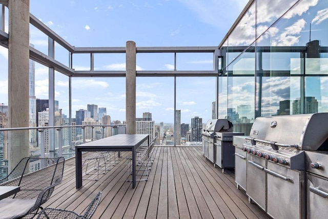 600 N Fairbanks Ct Unit 3304, Chicago, IL 60611 - deck with a skyline view and a grill