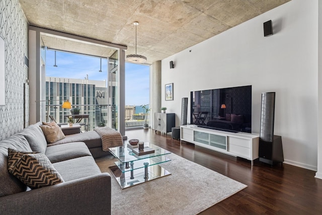 600 N Fairbanks Ct Unit 3304, Chicago, IL 60611 - living area featuring floor to ceiling windows and wood finished floors