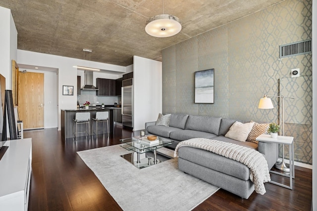 600 N Fairbanks Ct Unit 3304, Chicago, IL 60611 - living area featuring dark wood-type flooring