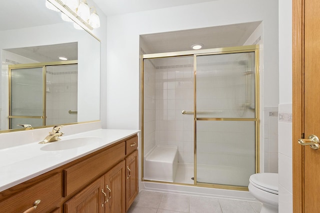 10509 San Luis Ln, Orland Park, IL 60467 - bathroom featuring vanity, a shower stall, and tile patterned flooring