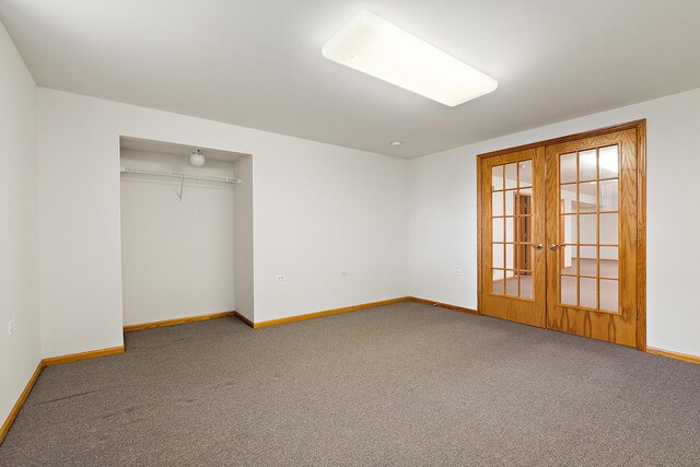 10509 San Luis Ln, Orland Park, IL 60467 - unfurnished bedroom featuring french doors, carpet floors, and a closet