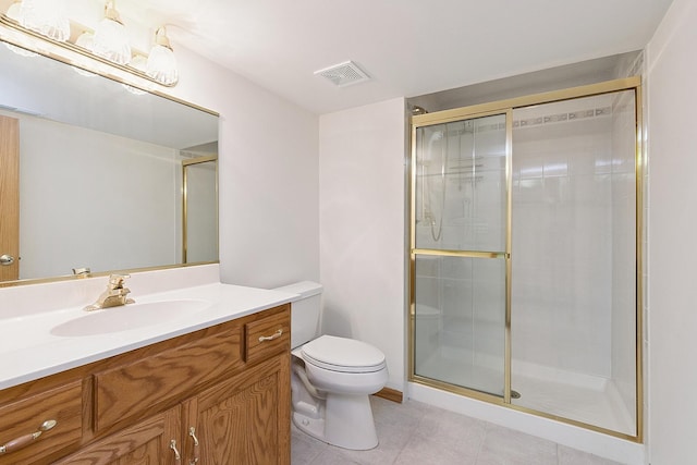 10509 San Luis Ln, Orland Park, IL 60467 - bathroom featuring vanity, tile patterned floors, and a stall shower