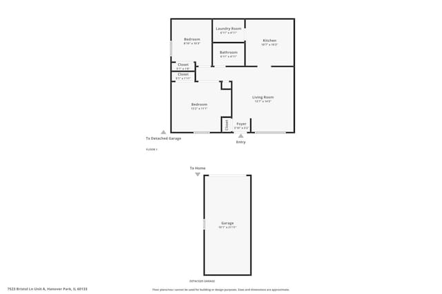 7523 Bristol Ln Unit A, Hanover Park, IL 60133 - view of home floor plan