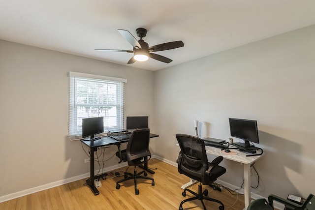 639 N Stephen Dr, Palatine, IL 60067 - home office with ceiling fan and wood finished floors