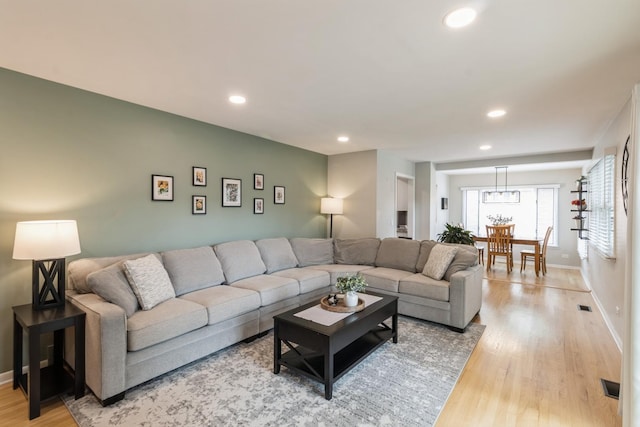639 N Stephen Dr, Palatine, IL 60067 - living area featuring recessed lighting and light wood-style flooring