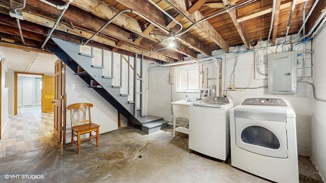 5041 W Fletcher St, Chicago, IL 60641 - washroom with electric panel and separate washer and dryer