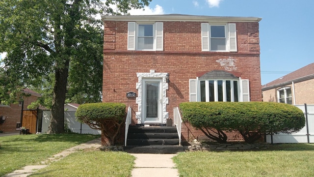 3512 W 84th St, Chicago, IL 60652 - view of front of property with a front yard and brick siding