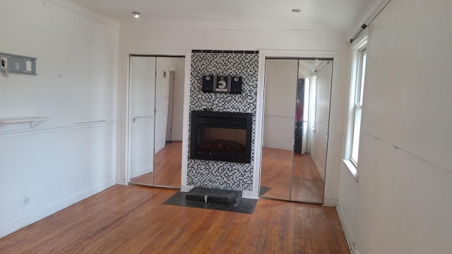 3512 W 84th St, Chicago, IL 60652 - kitchen with wood finished floors and a tiled fireplace
