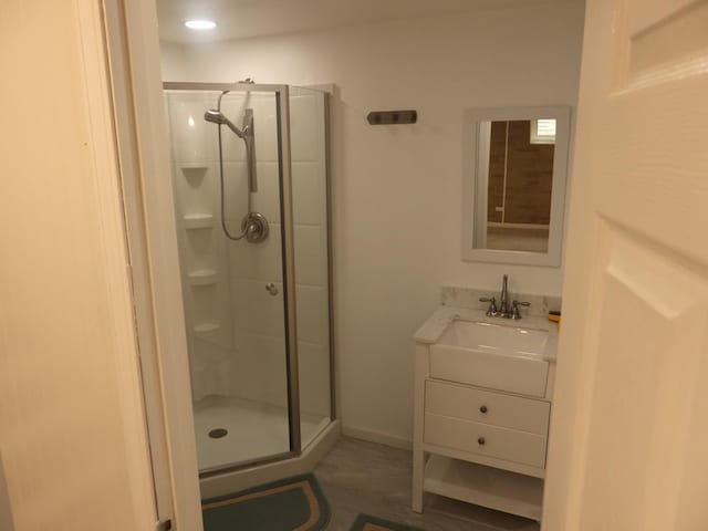 1010 Trillium Ln, Bartlett, IL 60103 - bathroom featuring a stall shower and vanity