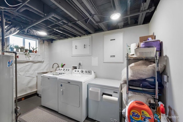 1020 S 4th St, Saint Charles, IL 60174 - washroom with washer and clothes dryer and water heater
