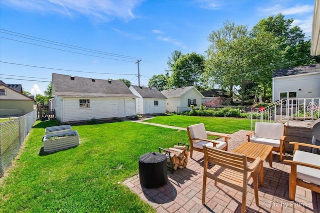 1020 S 4th St, Saint Charles, IL 60174 - fenced backyard featuring an outdoor living space and a patio area