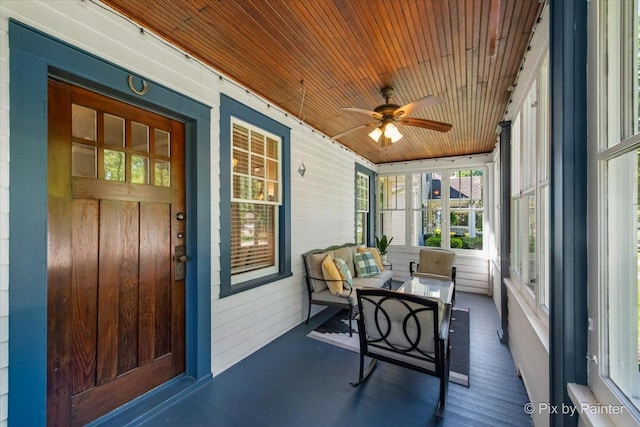 1020 S 4th St, Saint Charles, IL 60174 - sunroom / solarium featuring ceiling fan and outdoor lounge area