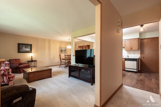 11015 New Mexico Ct, Orland Park, IL 60467 - living room with a chandelier and baseboards