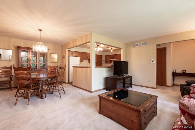 11015 New Mexico Ct, Orland Park, IL 60467 - living area featuring a chandelier and light colored carpet