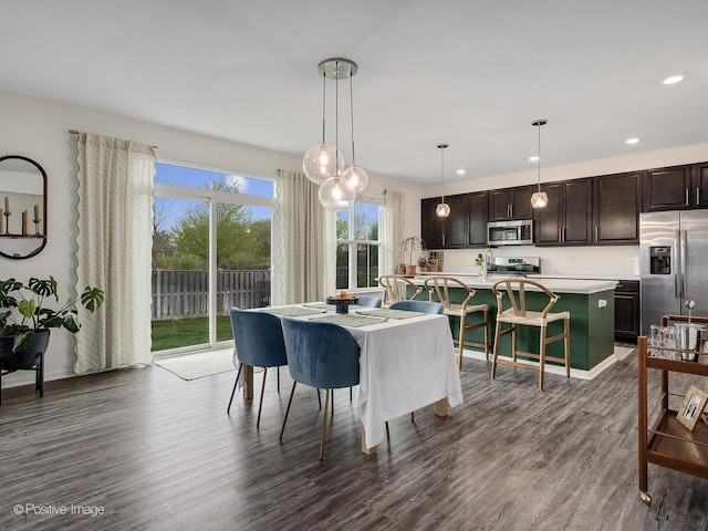 257 Kennedy Dr, Saint Charles, IL 60175 - dining room with dark wood-style floors and recessed lighting