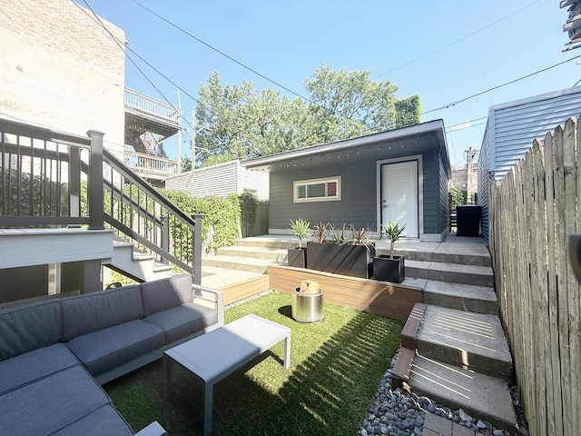 2514 W Washington Blvd, Chicago, IL 60612 - deck featuring an outdoor living space and stairway