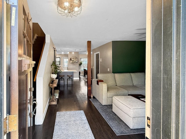 2514 W Washington Blvd, Chicago, IL 60612 - living area with dark wood-type flooring and baseboards