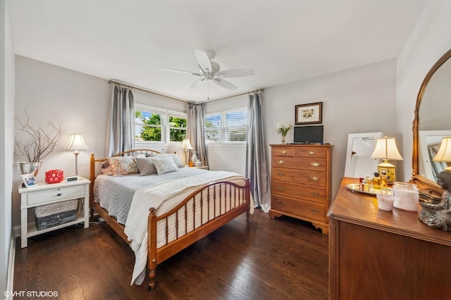 3245 Greenbriar Dr, Glenview, IL 60025 - bedroom featuring dark wood finished floors and ceiling fan