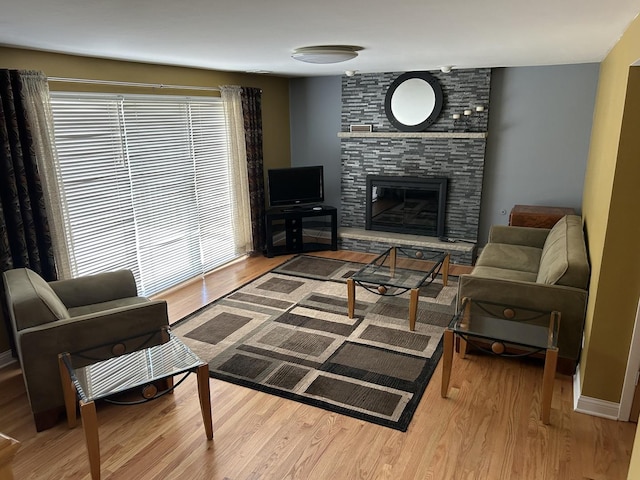 9842 S 88th Ave, Palos Hills, IL 60465 - living room with wood finished floors and a fireplace