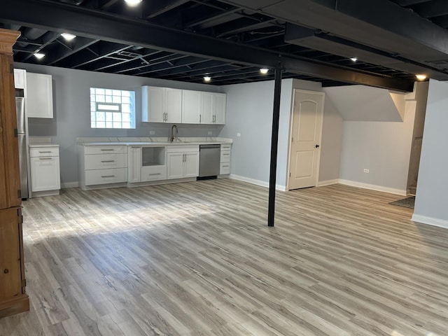 9842 S 88th Ave, Palos Hills, IL 60465 - basement with light wood-style floors and freestanding refrigerator
