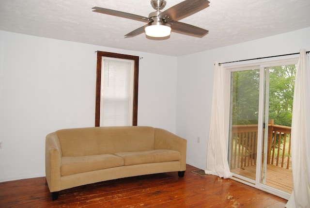 2840 W Ziebarth Rd, Normal, IL 61761 - sitting room with hardwood / wood-style floors and a ceiling fan