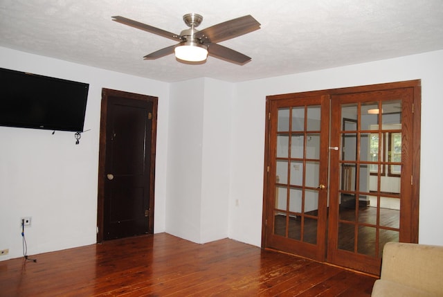 2840 W Ziebarth Rd, Normal, IL 61761 - spare room featuring hardwood / wood-style floors, french doors, and ceiling fan